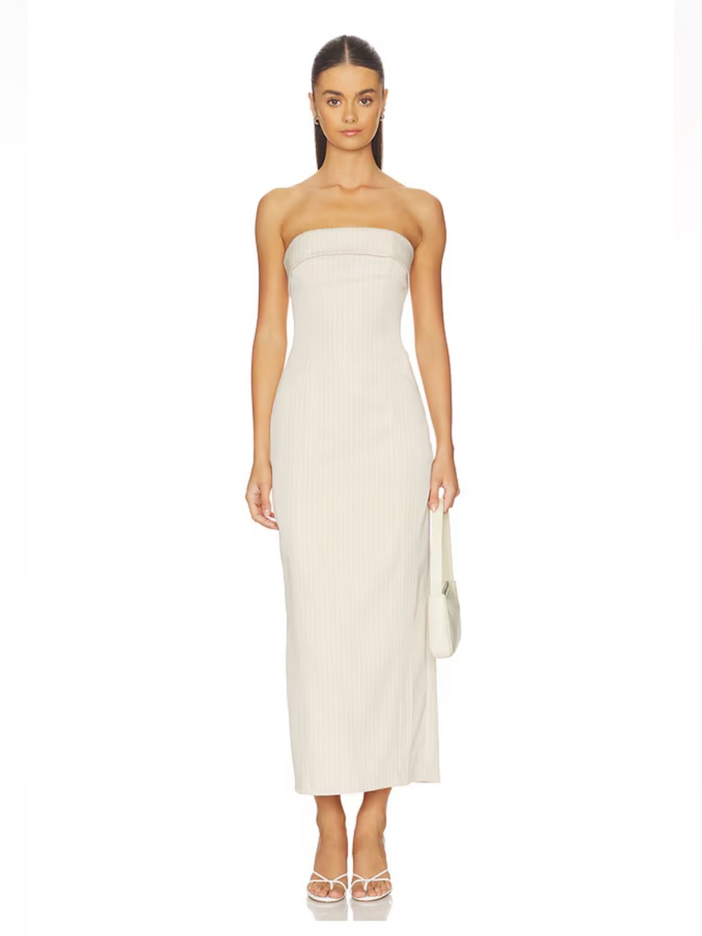 Zyaire Strapless Maxi Dress in Natural Stripe